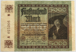 GERMANY 5000 MARK 1922 #alb066 0315 - 5.000 Mark