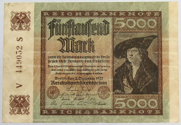 GERMANY 5000 MARK 1922 #alb066 0305 - 5.000 Mark