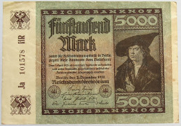 GERMANY 5000 MARK 1922 #alb066 0311 - 5.000 Mark