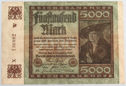 GERMANY 5000 MARK 1922 #alb066 0301 - 5.000 Mark