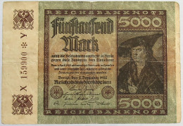 GERMANY 5000 MARK 1922 #alb066 0297 - 5.000 Mark