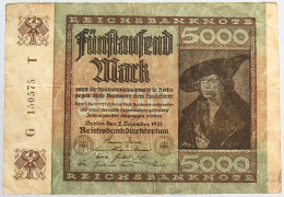 GERMANY 5000 MARK 1922 #alb066 0277 - 5000 Mark