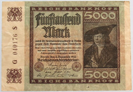 GERMANY 5000 MARK 1922 #alb066 0281 - 5.000 Mark