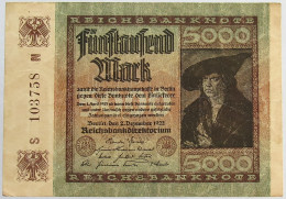 GERMANY 5000 MARK 1922 #alb066 0265 - 5.000 Mark