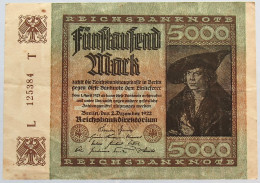 GERMANY 5000 MARK 1922 #alb066 0255 - 5000 Mark