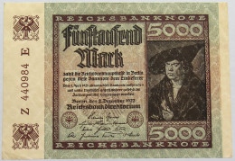 GERMANY 5000 MARK 1922 #alb018 0403 - 5.000 Mark