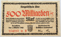 GERMANY 500 MILLIARDEN MARK HESSEN #alb004 0095 - 500 Miljard Mark