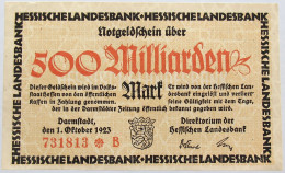 GERMANY 500 MILLIARDEN MARK HESSEN #alb004 0051 - 500 Miljard Mark