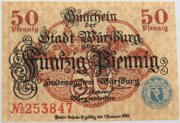 GERMANY 50 PFENNIG WURZBURG #alb003 0209 - Other & Unclassified