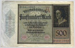 GERMANY 500 MARK 1922 #alb010 0079 - 500 Mark