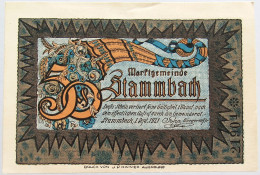 GERMANY 50 PFENNIG STAMMBACH 1921 #alb003 0241 - Autres & Non Classés