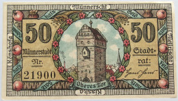 GERMANY 50 PFENNIG MUNNERSTADT 1921 #alb003 0701 - Sonstige & Ohne Zuordnung