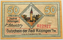 GERMANY 50 PFENNIG KITZINGEN 1920 #alb003 0377 - Otros & Sin Clasificación