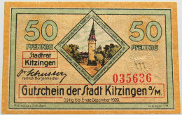 GERMANY 50 PFENNIG KITZINGEN 1920 #alb003 0375 - Other & Unclassified