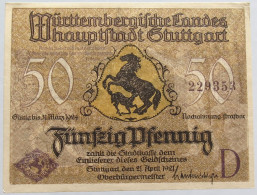 GERMANY 50 PFENNIG 1924 STUTTGART #alb002 0467 - Sonstige & Ohne Zuordnung