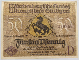 GERMANY 50 PFENNIG 1924 STUTTGART #alb002 0467 - Otros & Sin Clasificación