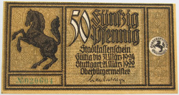 GERMANY 50 PFENNIG 1922 STUTTGART #alb002 0447 - Autres & Non Classés