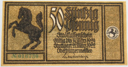 GERMANY 50 PFENNIG 1922 STUTTGART #alb002 0443 - Other & Unclassified