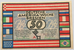 GERMANY 50 PFENNIG 1923 BREMEN #alb010 0181 - Otros & Sin Clasificación