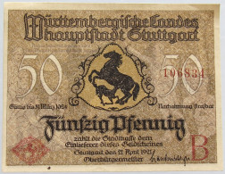 GERMANY 50 PFENNIG 1924 STUTTGART #alb002 0399 - Sonstige & Ohne Zuordnung