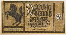 GERMANY 50 PFENNIG 1922 STUTTGART #alb002 0433 - Otros & Sin Clasificación