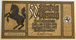 GERMANY 50 PFENNIG 1922 STUTTGART #alb002 0411 - Sonstige & Ohne Zuordnung