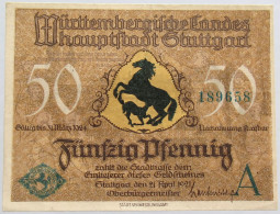 GERMANY 50 PFENNIG 1921 STUTTGART #alb002 0459 - Sonstige & Ohne Zuordnung