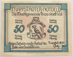 GERMANY 50 PFENNIG 1921 TRAPPSTADT #alb003 0221 - Other & Unclassified