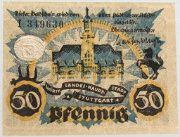 GERMANY 50 PFENNIG 1921 STUTTGART #alb002 0407 - Andere & Zonder Classificatie