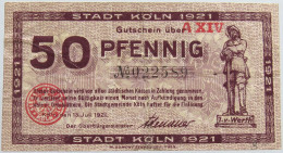 GERMANY 50 PFENNIG 1921 KOLN #alb003 0205 - Other & Unclassified