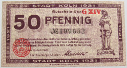 GERMANY 50 PFENNIG 1921 KOLN #alb004 0605 - Andere & Zonder Classificatie