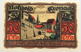 GERMANY 50 PFENNIG 1921 KRONACH #alb003 0349 - Otros & Sin Clasificación