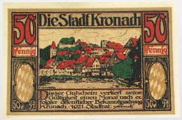 GERMANY 50 PFENNIG 1921 KRONACH #alb003 0347 - Other & Unclassified