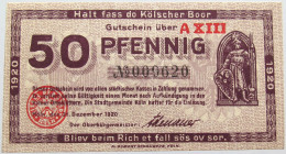 GERMANY 50 PFENNIG 1920 KOLN #alb004 0599 - Andere & Zonder Classificatie