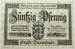 GERMANY 50 PFENNIG 1919 DARMSTADT #alb004 0127 - Otros & Sin Clasificación