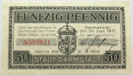 GERMANY 50 PFENNIG 1917 DARMSTADT #alb004 0129 - Other & Unclassified