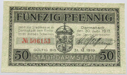 GERMANY 50 PFENNIG 1917 DARMSTADT #alb004 0119 - Sonstige & Ohne Zuordnung