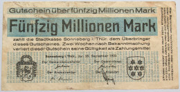 GERMANY 50 MILLIONEN MARK SONNEBERG #alb003 0183 - 50 Miljoen Mark