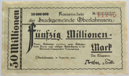 GERMANY 50 MILLIONEN MARK 1923 OBERLAHNSTEIN #alb019 0017 - 50 Miljoen Mark