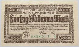 GERMANY 50 MILLIONEN MARK 1923 HESSEN #alb004 0275 - 50 Mio. Mark