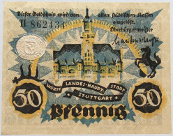 GERMANY 50 PFENNIG 1921 STUTTGART #alb002 0405 - Other & Unclassified