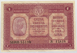 ITALY 1 LIRE 1918 #alb016 0045 - Autres & Non Classés