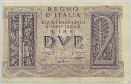 ITALY 2 LIRE 1939 #alb017 0263 - Otros & Sin Clasificación