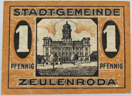 GERMANY NOTGELD ZEULENRODA PFENNIG 1920 #alb005 0113 - Andere & Zonder Classificatie