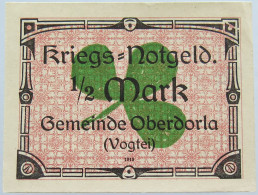 GERMANY NOTGELD OBERDORLA 1/2 MARK #alb005 0077 - Otros & Sin Clasificación