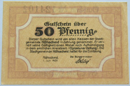 GERMANY NOTGELD HOHSCHEID 50 PFENNIG 1920 #alb005 0043 - Other & Unclassified