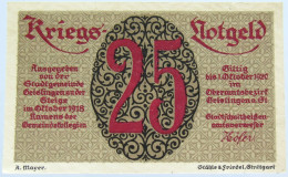 GERMANY NOTGELD GEISLINGEN 25 PFENNIG #alb005 0033 - Sonstige & Ohne Zuordnung