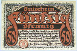 GERMANY NOTGELD EMMERICH 50 PFENNIG #alb005 0023 - Other & Unclassified