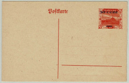 Deutschland Saargebiet 1921, Ganzsachen-Karte Mit Aufdruck Neue Währung, Ziegelrot - Interi Postali