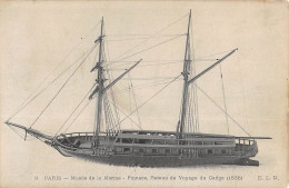 CPA 75 PARIS / MUSEE DE LA MARINE / PINNACE / BATEAU DE VOYAGE DU GANGE 1838 - Museums